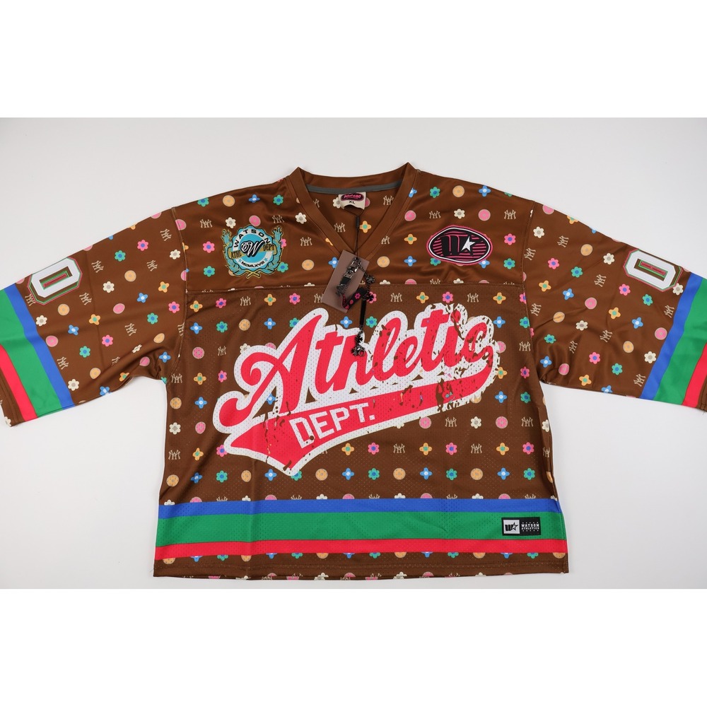Watson Studios Athletic Dept Jersey Brown Floral Monogram XL NWT 150
